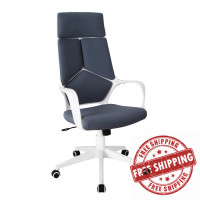 Techni Mobili RTA-2023-GRY Modern Studio Office Chair, Grey/White